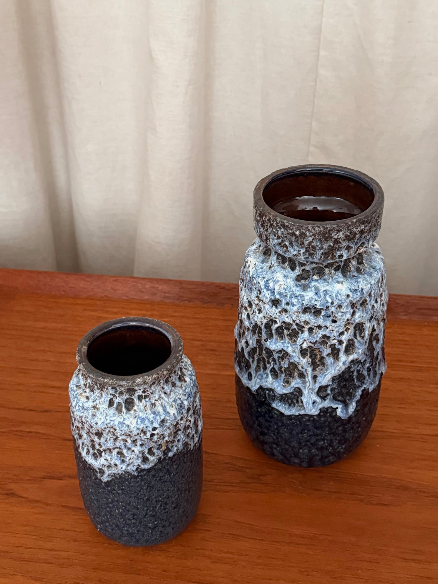 Set of two West Germany fat lava vases