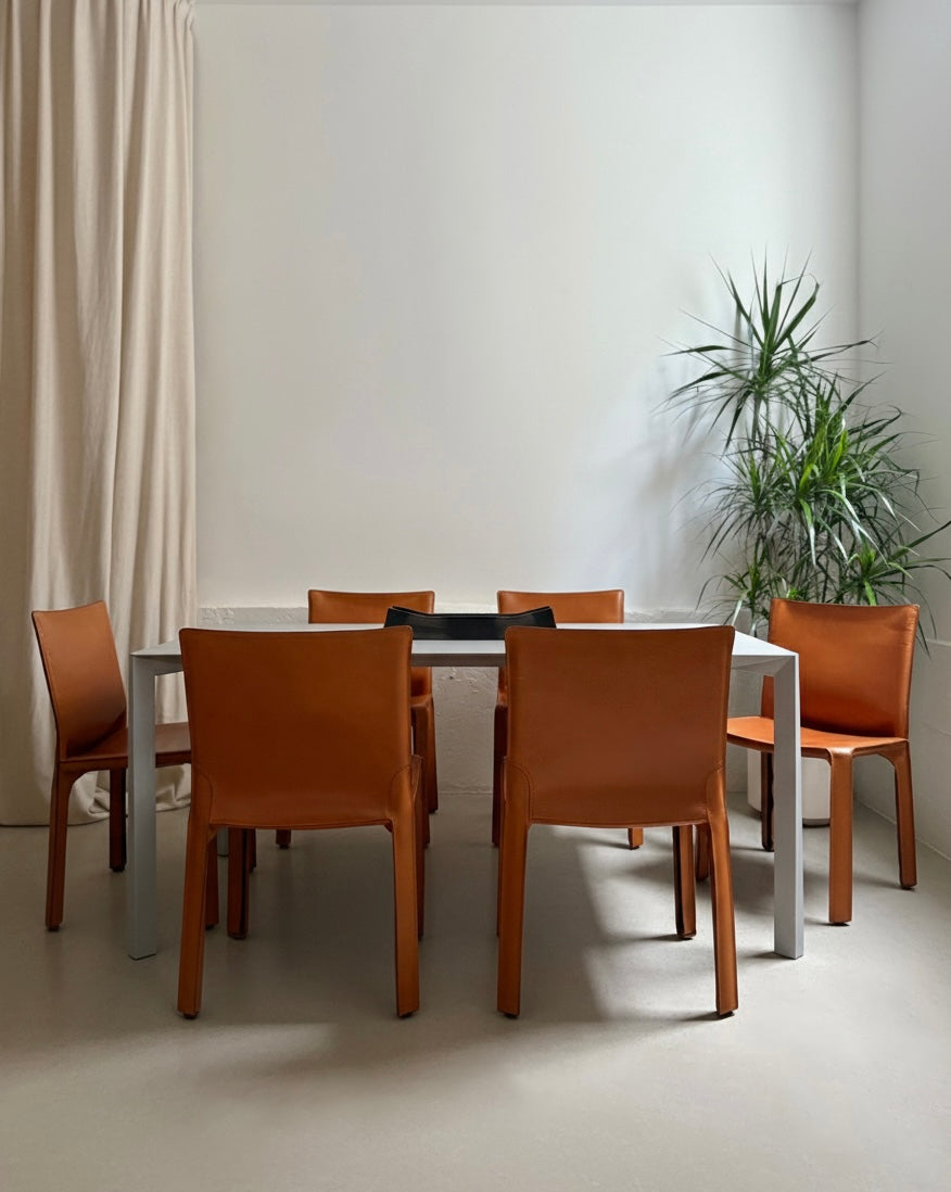 Sets of four Cab 412 chairs by Mario Bellini for Cassina