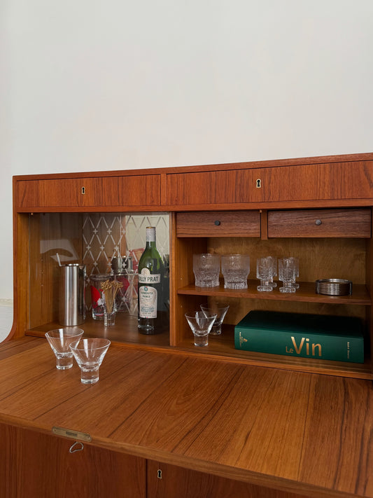 Teak bar/secretary desk by H.P. Hansen