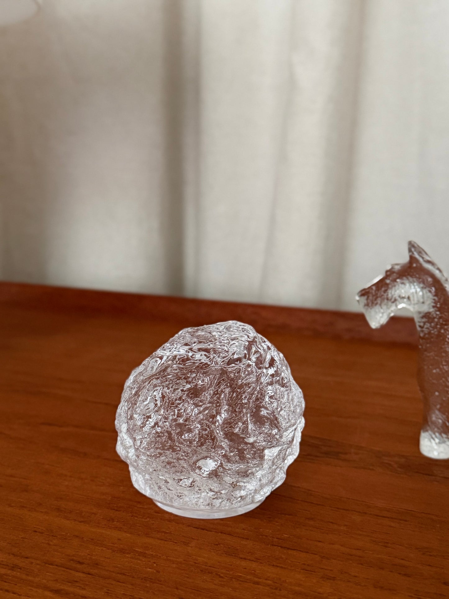 Crystal snowball paperweight by Ann Wärff for Kosta Boda