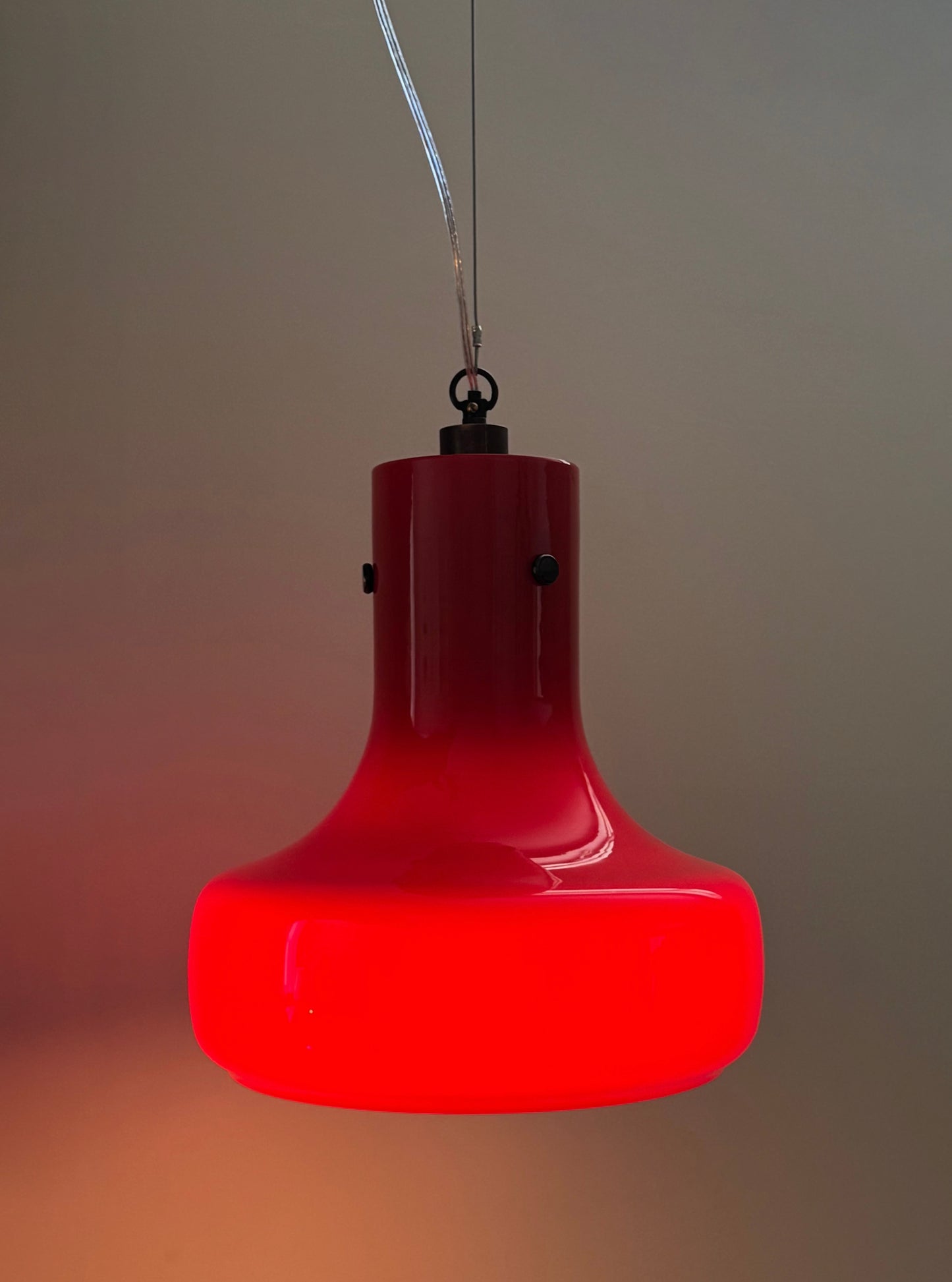 Large glass hanging lamp