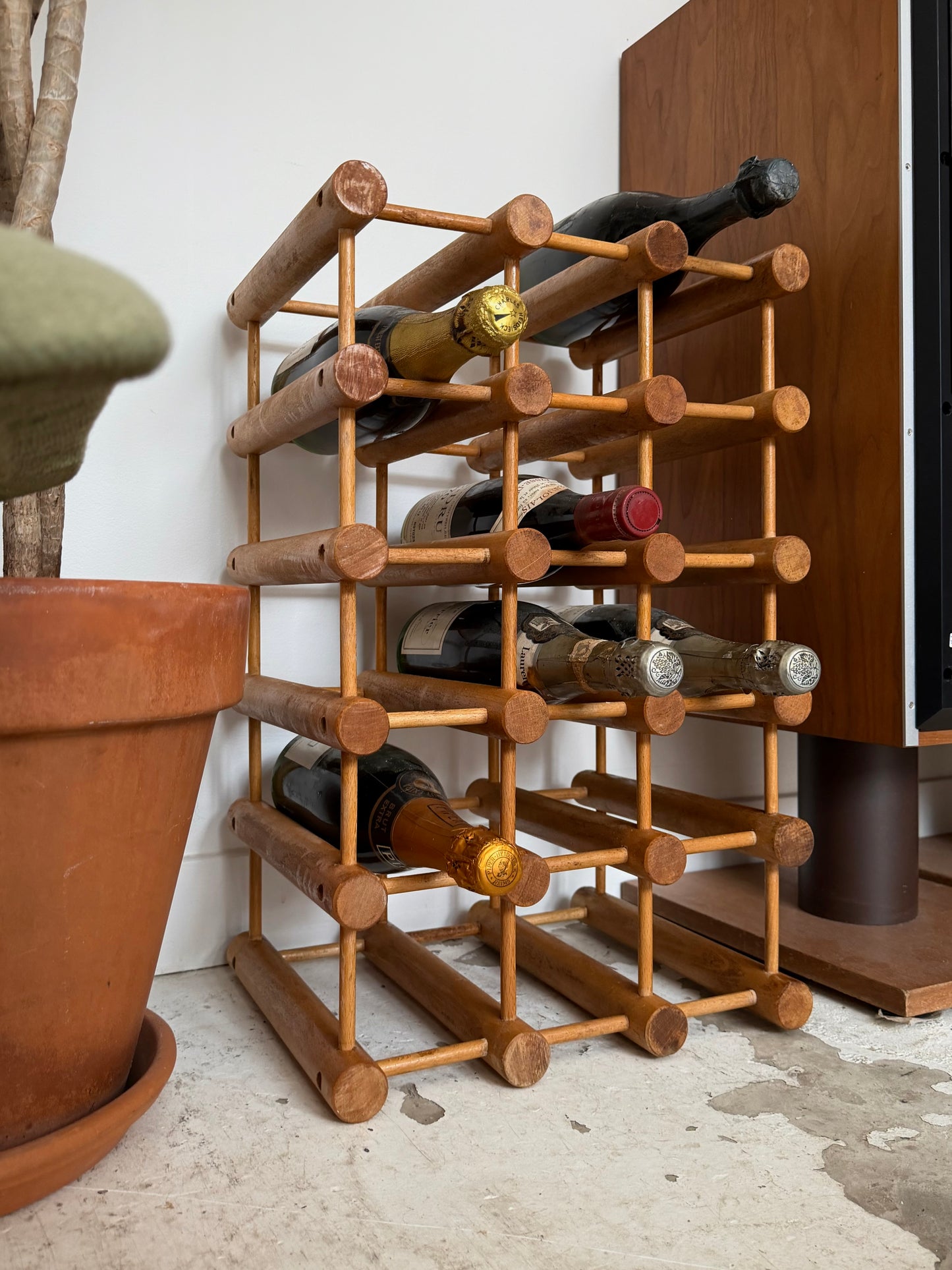 Oak wine rack by Nissen