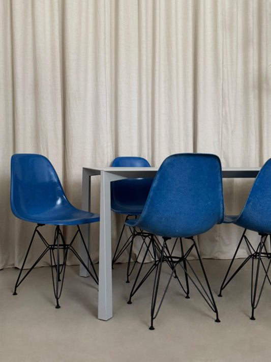 Set of four DSR fibreglass chairs by Charles & Ray Eames for Herman Miller