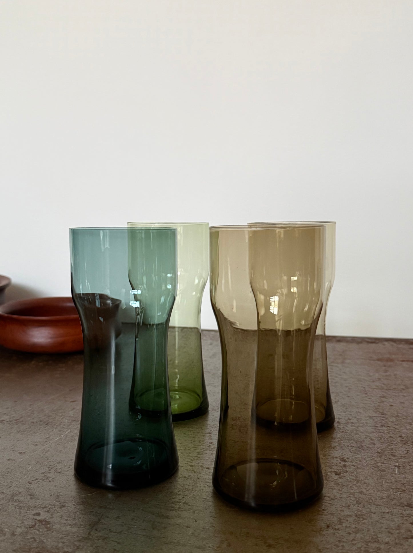 Set of four beer glasses by Boussu