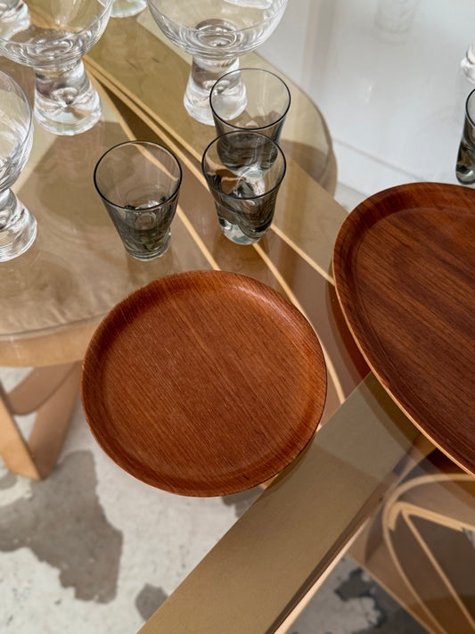 Small Round teak tray