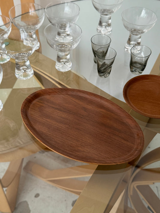 Small oval teak tray by Ary for Olympic Airways