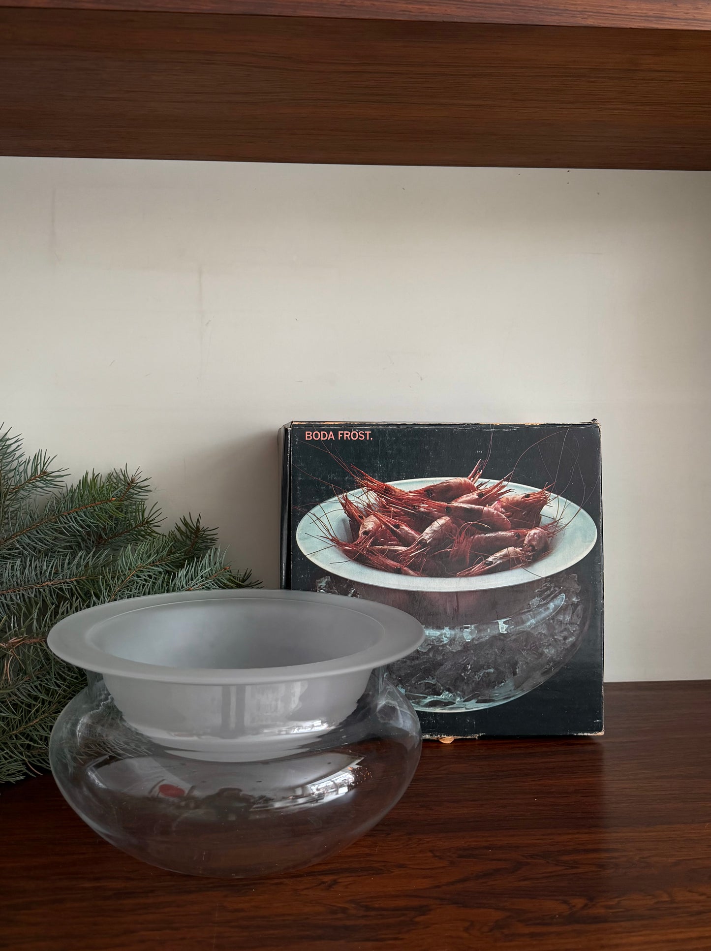 Large glass chiller dish by Boda