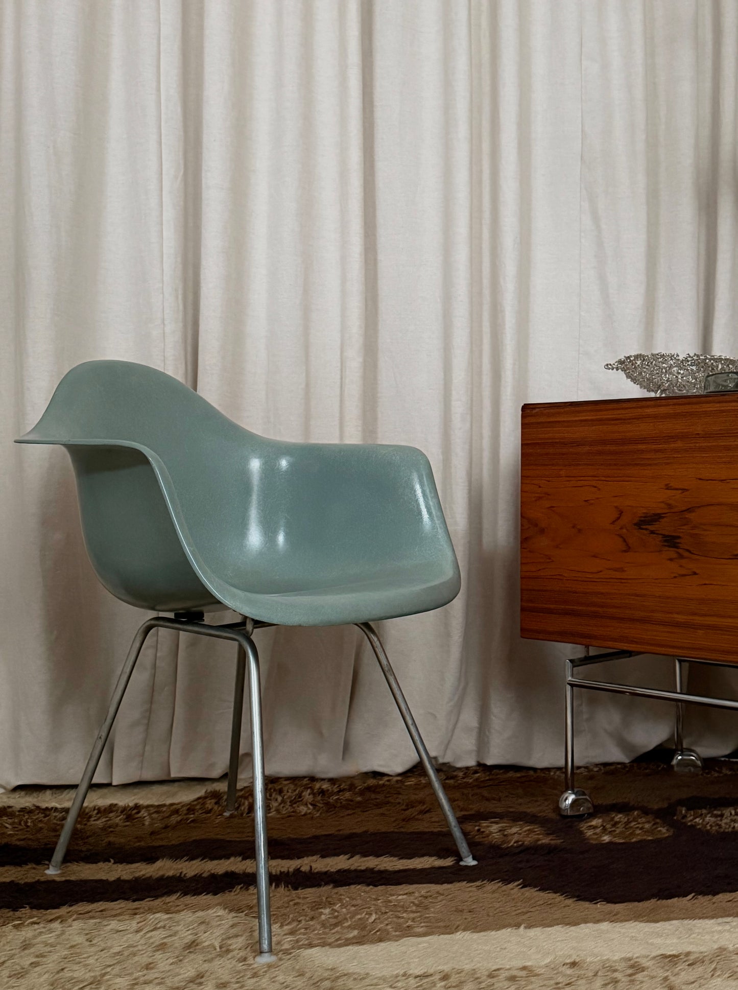 DAX seafoam fibreglass armchair by Charles & Ray Eames for Herman Miller