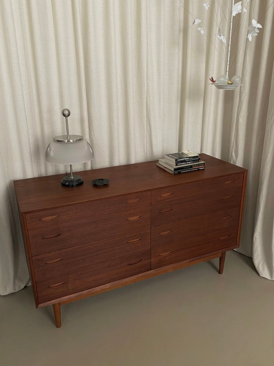 Eight-drawer teak dresser by Erik Buch for Brouers Møbelfabrik