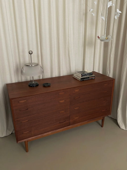 Eight-drawer teak dresser by Erik Buch for Brouers Møbelfabrik