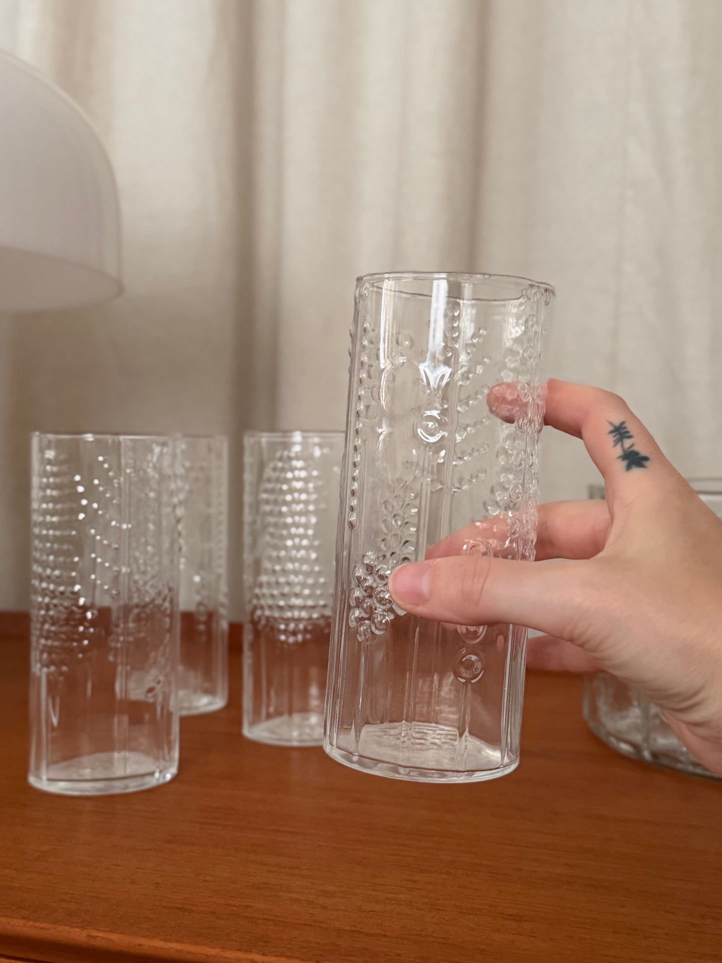 Set of 4 glasses by Oiva Toikka for Nuutajärvi