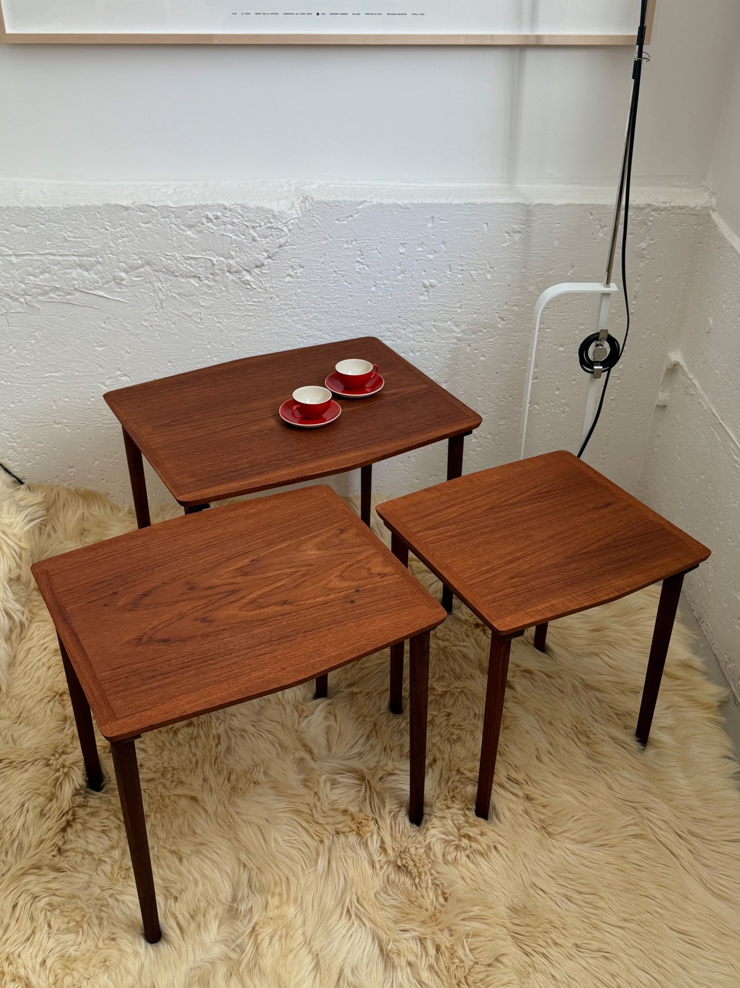 Set of 3 teak nesting tables
