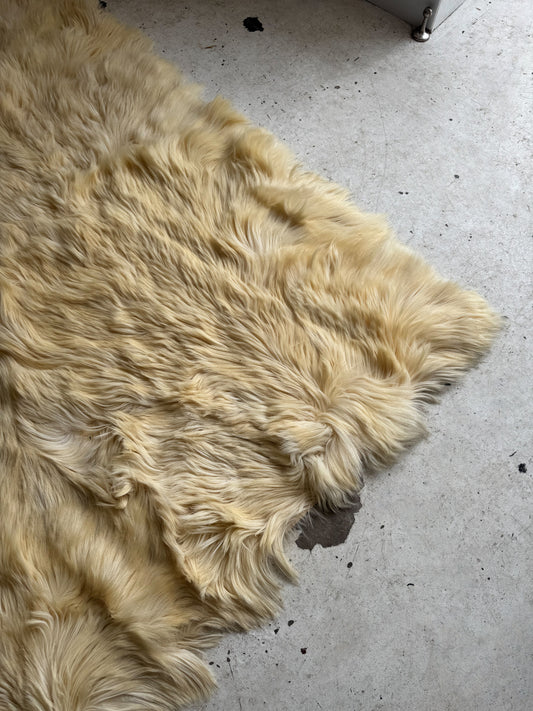 Vintage goat fur rug