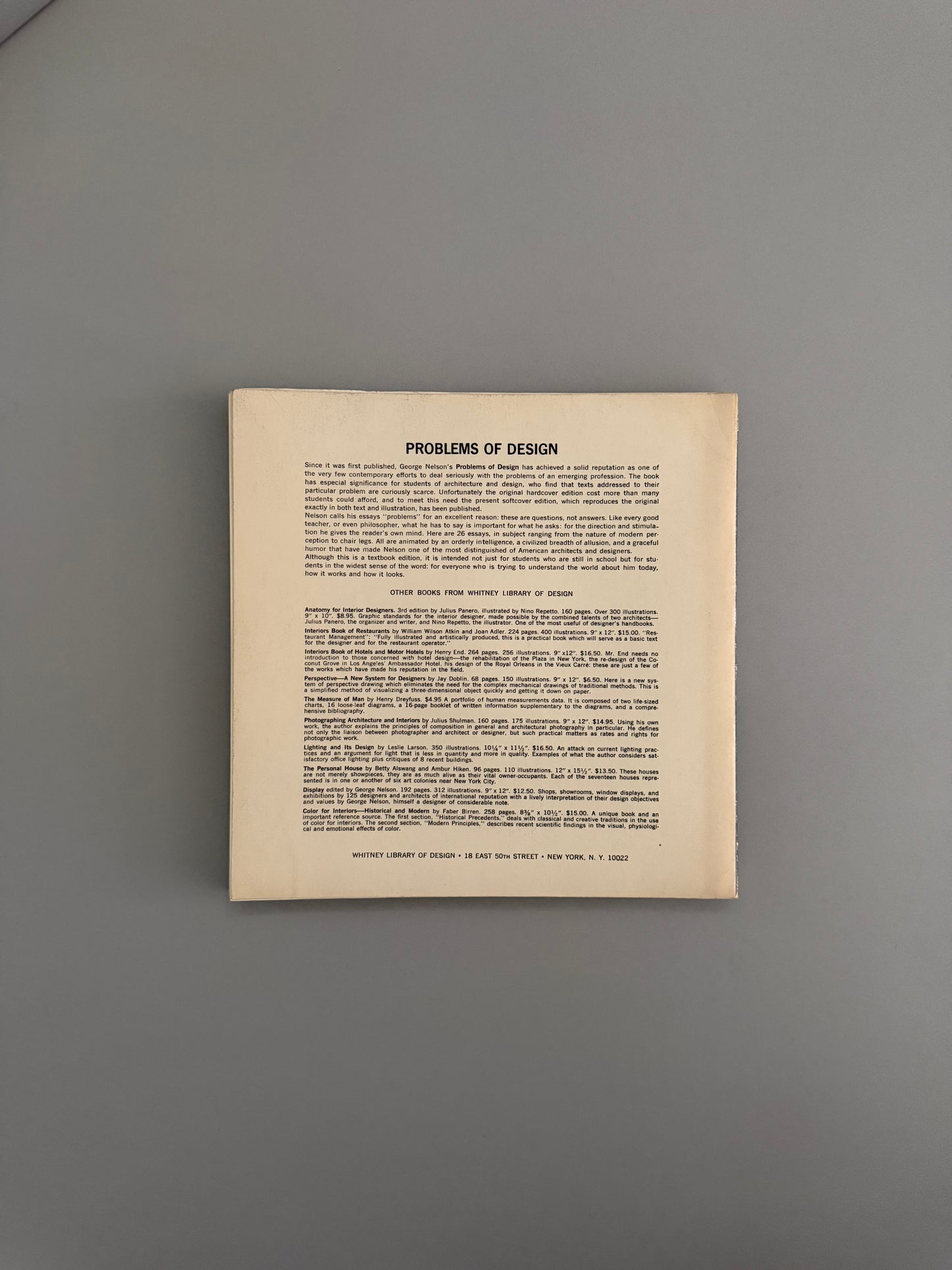 George Nelson, Problems of Design