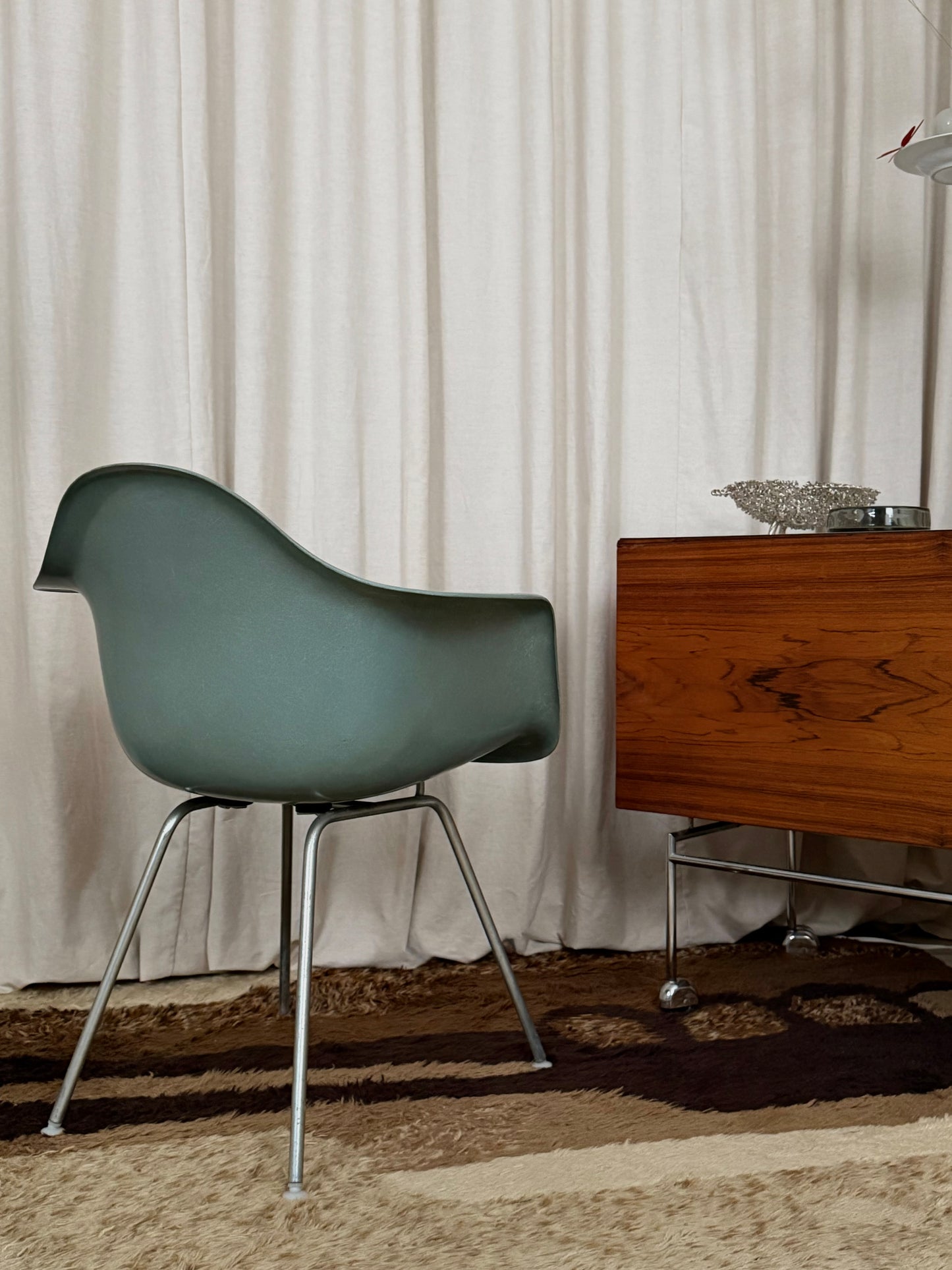 DAX seafoam fibreglass armchair by Charles & Ray Eames for Herman Miller