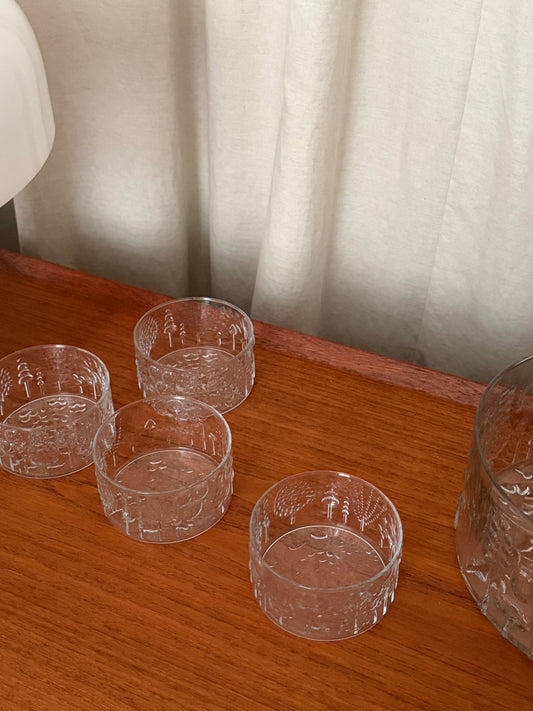 Set of 4 Flora bowls by Oiva Toikka for Nuutajärvi