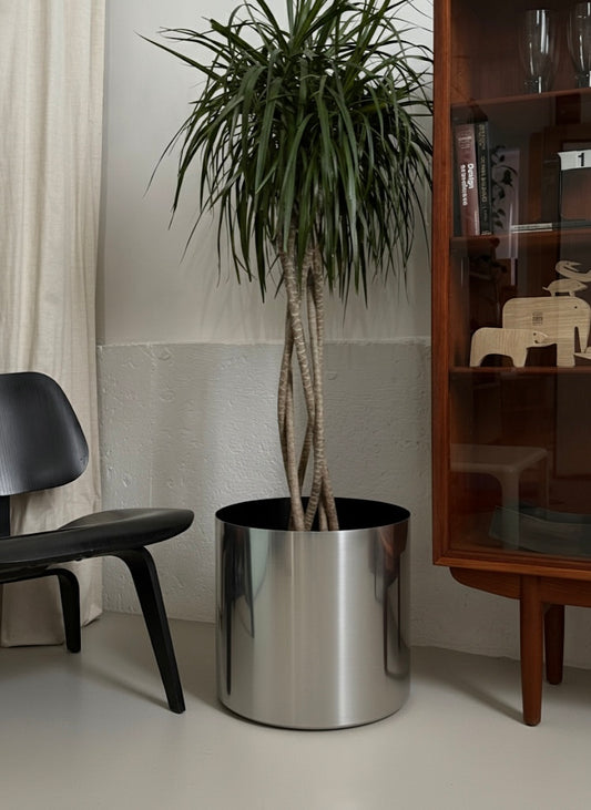 Extra large polished steel planters