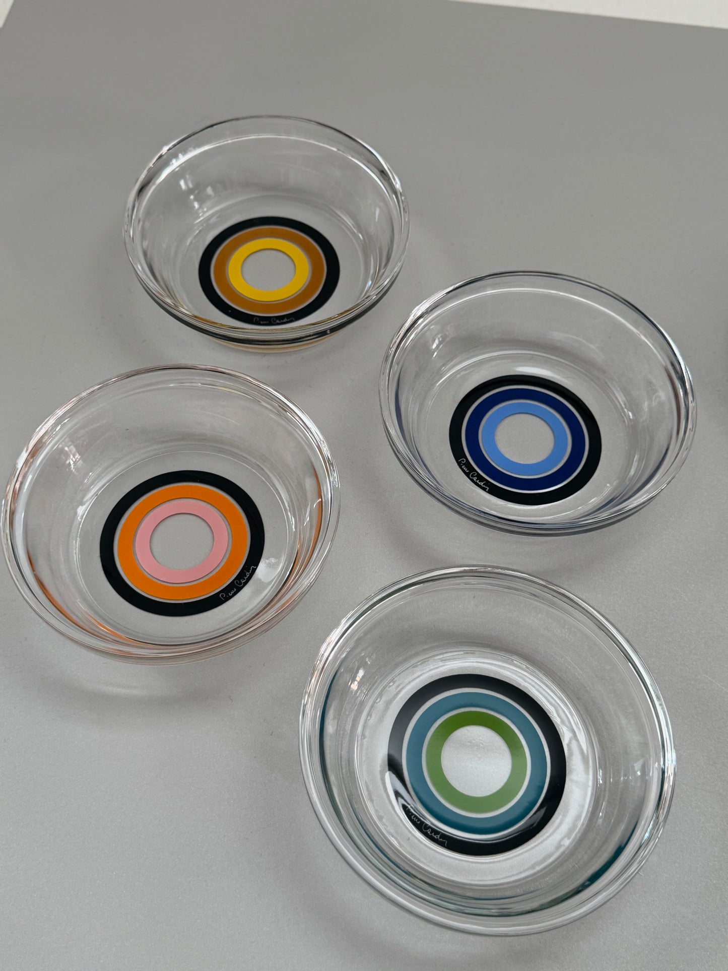 Set of 4 glass bowls by Pierre Cardin