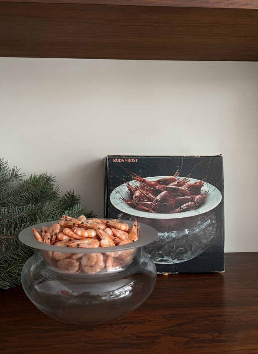 Large glass chiller dish by Boda