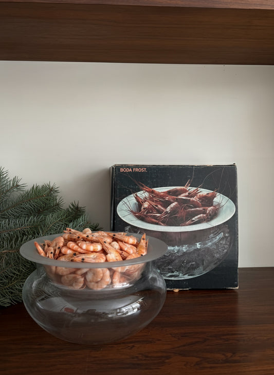 Large glass chiller dish by Boda