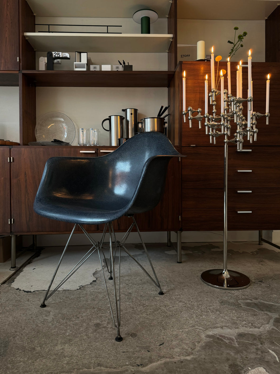 Chaise de salle à manger DAR en fibre de verre par Charles & Ray Eames pour Herman Miller