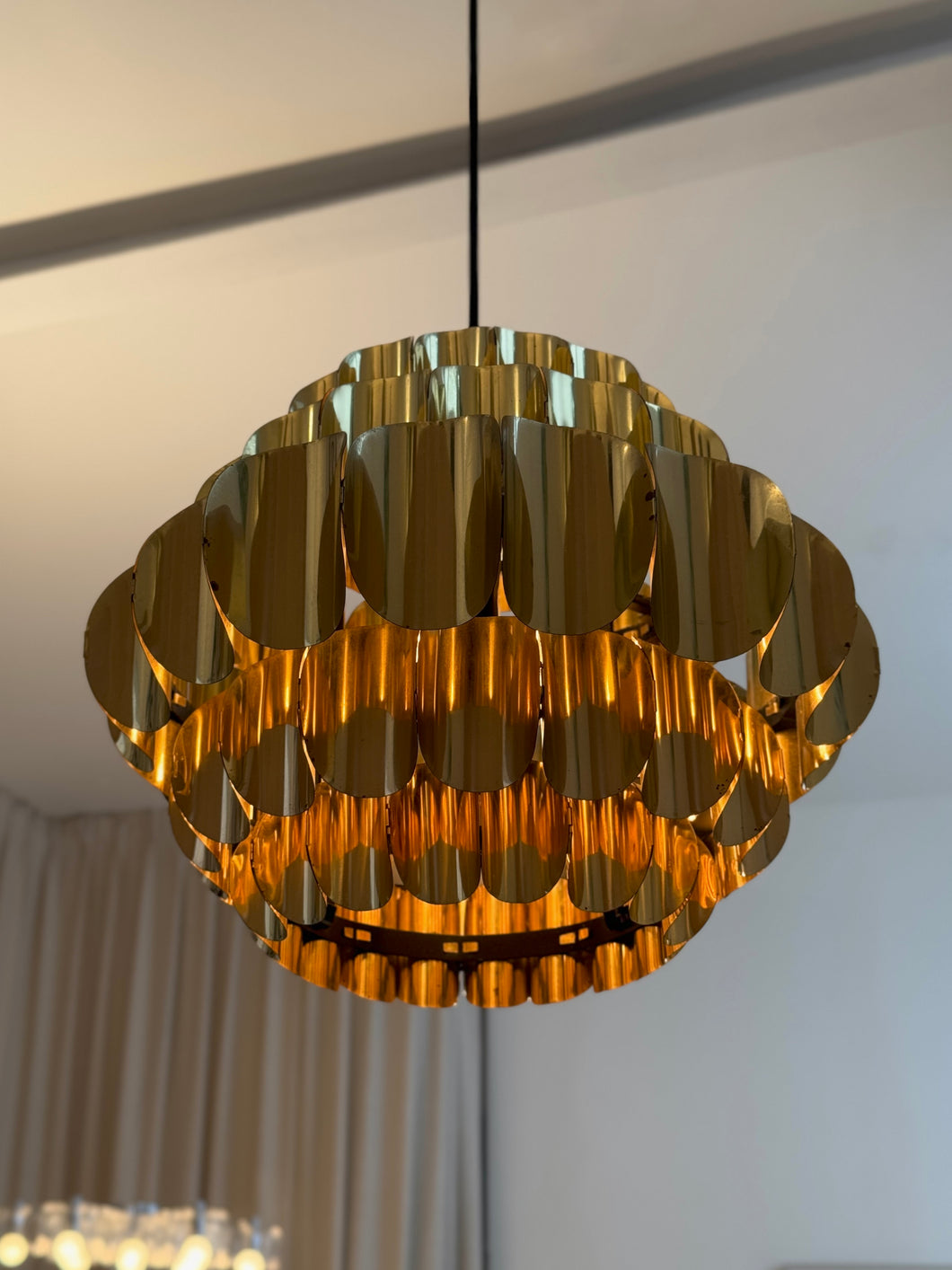 Brass hanging lamp by Thorsten Orrling for Temde Leuchten