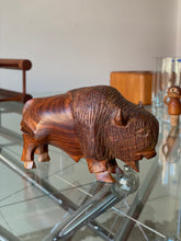 Load image into Gallery viewer, Solid wood Bison carving

