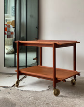 Load image into Gallery viewer, Teak bar cart by Poul Hundevad
