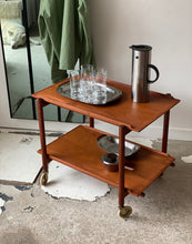 Load image into Gallery viewer, Teak bar cart by Poul Hundevad
