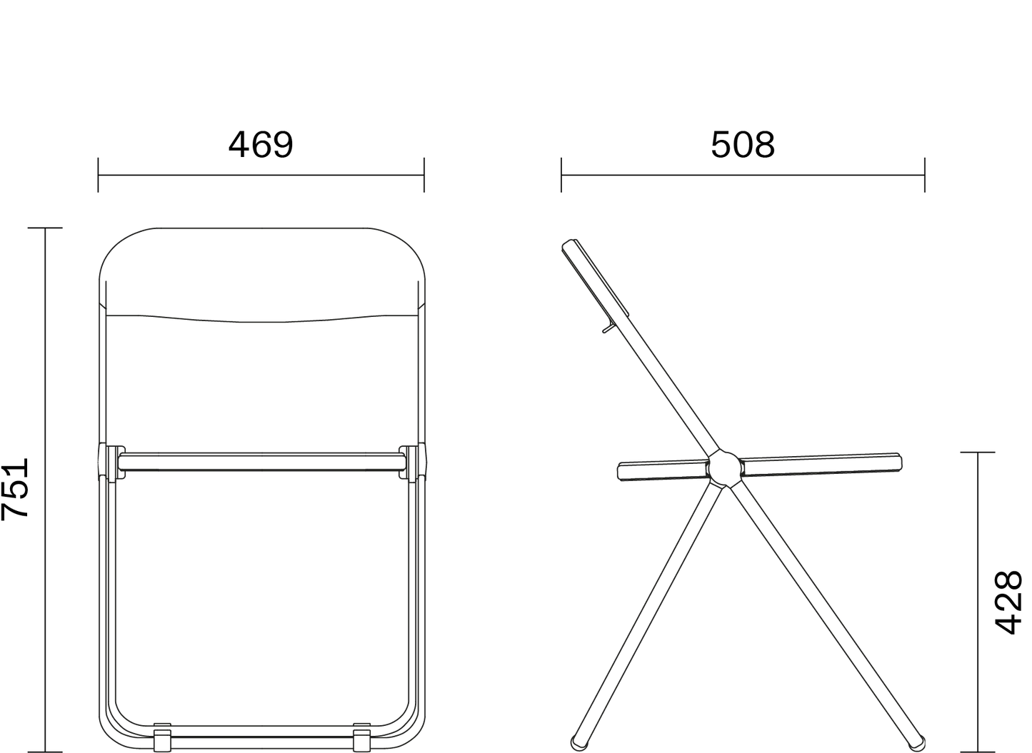 Plia folding chair by Giancarlo Piretti (sets of 4, 6 or 8)