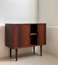 Load image into Gallery viewer, Rosewood tambour door cabinet by Kai Kristiansen for FM Møbler
