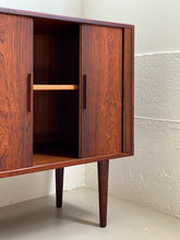 Load image into Gallery viewer, Rosewood tambour door cabinet by Kai Kristiansen for FM Møbler
