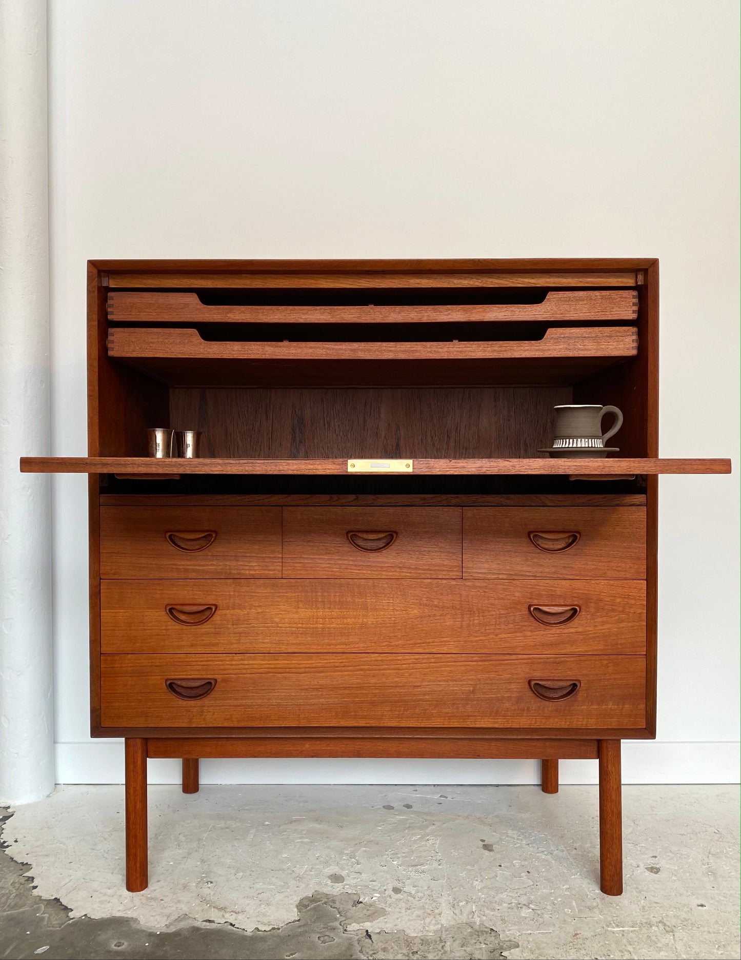 Teak secretary desk by Peter Hvidt