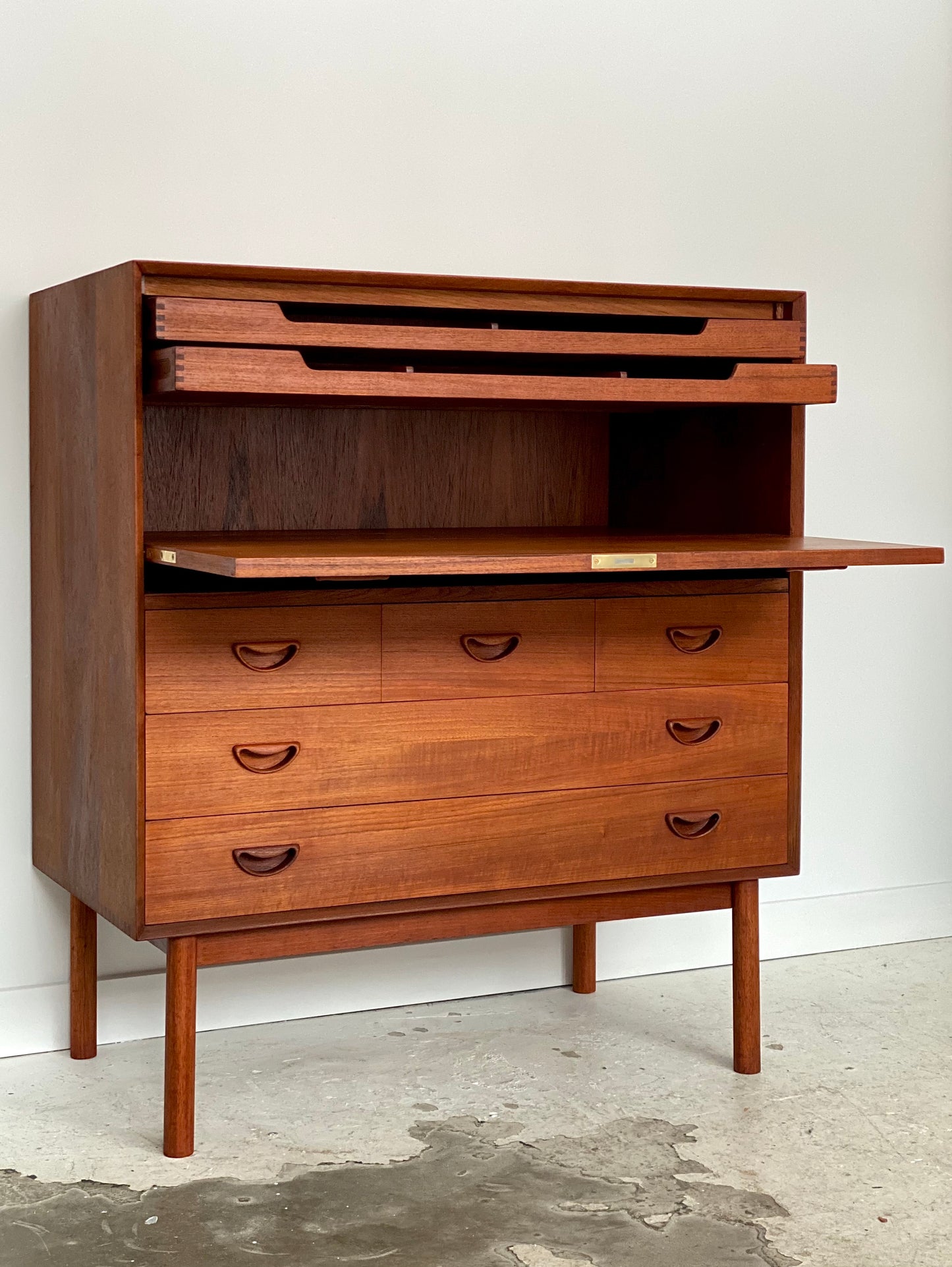 Teak secretary desk by Peter Hvidt